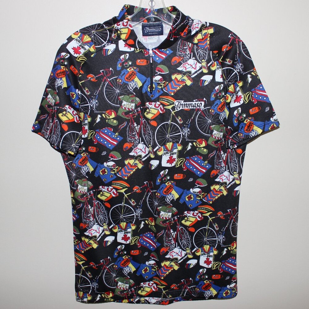 gorgeous vintage Tommaso cycling jersey Nicole Miller montage print Canada Lotto